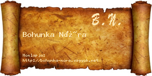 Bohunka Nóra névjegykártya