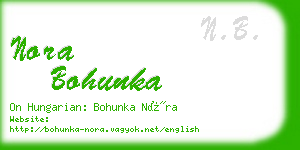 nora bohunka business card
